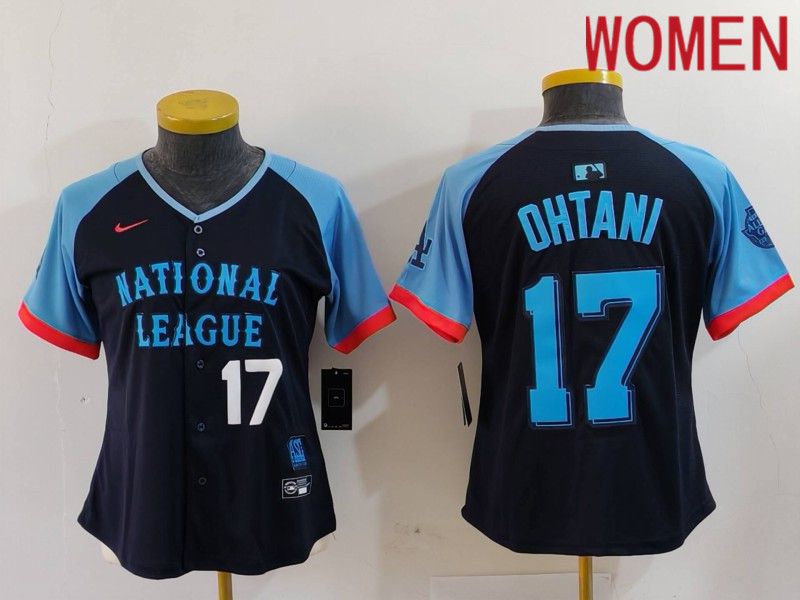Women Los Angeles Dodgers #17 Ohtani Blue All star 2024 Nike MLB Jersey style 8012->women mlb jersey->Women Jersey